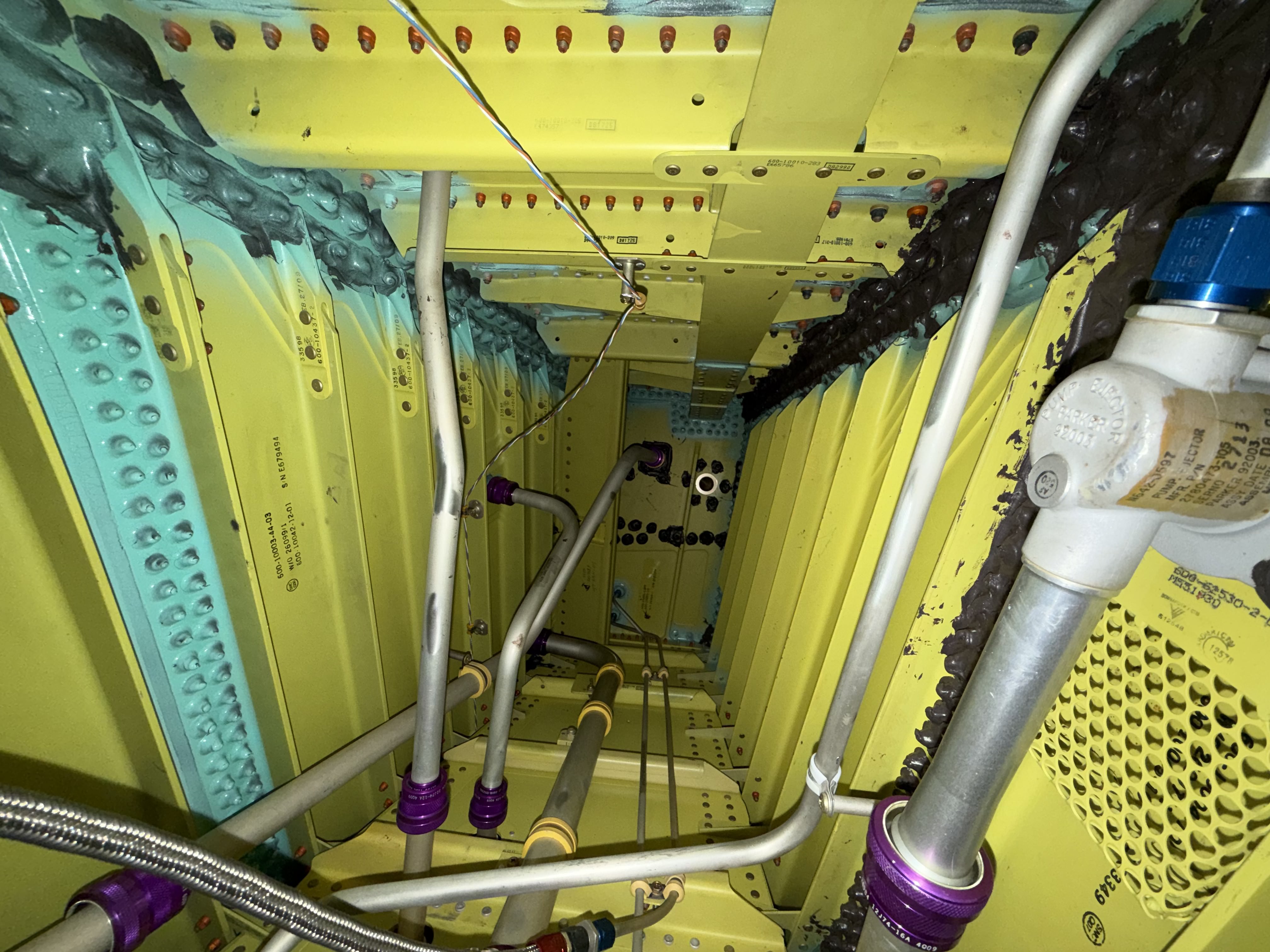 Inspection of internal wing structure and fuel lines
